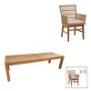 343 000055 5 Calan-Watson pakoworld dining table set of 3 pieces champagne-glass metal D60x70cmOutdoor furniture > Garden food table