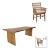 343 000059 5 Table Cellin pakoworld metal-pe rattan brown 160x80x77cmOutdoor furniture > Garden dining sets