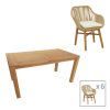 343 000062 5 Ortegia pakoworld stackable aluminum armchair with white frame-khaki rope 57x62x82cmOutdoor furniture > Garden armchairs