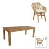 343 000063 7 Dining table Kalie-Pablo pakoworld set of 7 pieces in natural-beige shade 160x90x76cmOutdoor furniture > Garden food table