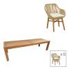 343 000064 7 Calan-Watson pakoworld dining table set of 3 pieces champagne-glass metal D60x70cmOutdoor furniture > Garden food table