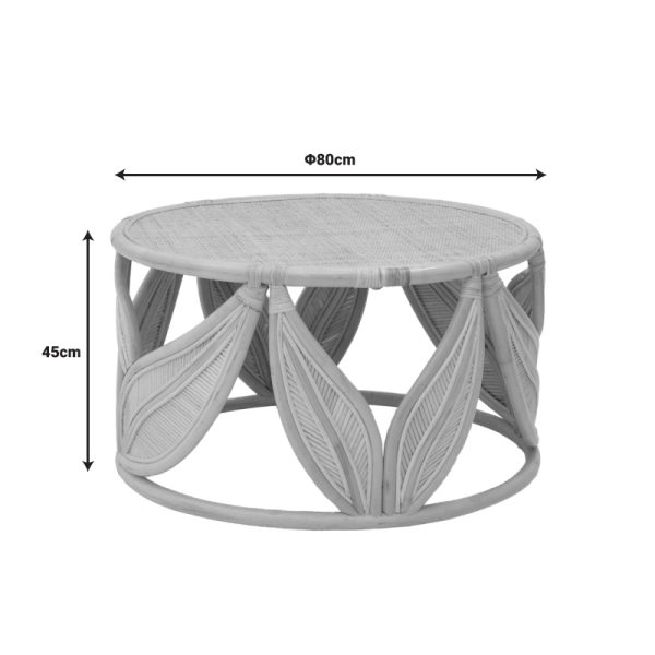 344 000002 3 9 Coffee table Siderty pakoworld natural color rattan D80x45cmBOHO CHIC > Coffee Tables
