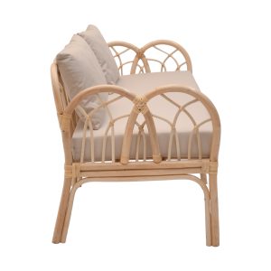 344 000005 2 6 2-seater Ytrone sofa pakoworld natural color rattan-beige cushion 166x61.5x71cmBOHO CHIC > Sofas & Benches