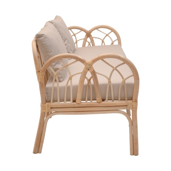 344 000005 2 6 2-seater Ytrone sofa pakoworld natural color rattan-beige cushion 166x61.5x71cmBOHO CHIC > Sofas & Benches