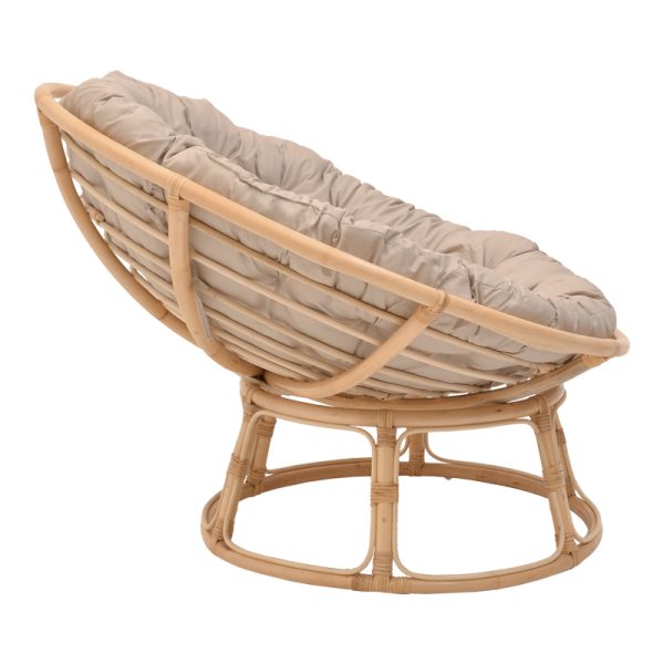 344 000006 2 9 Servey pakoworld armchair natural color rattan pe-beige cushion D115x58cmBOHO CHIC > Chairs and Armchairs
