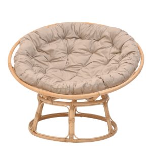 344 000006 3 9 Servey pakoworld armchair natural color rattan pe-beige cushion D115x58cmBOHO CHIC > Chairs and Armchairs