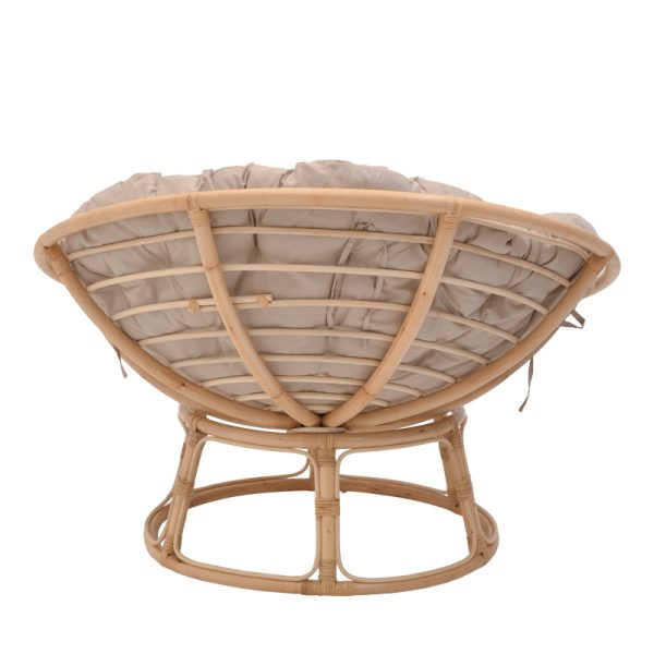 344 000006 4 9 Servey pakoworld armchair natural color rattan pe-beige cushion D115x58cmBOHO CHIC > Chairs and Armchairs
