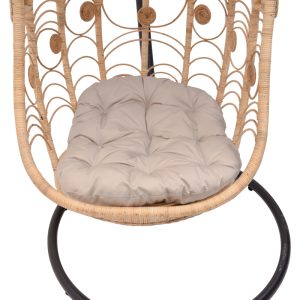 344 000007 4 2 Labreone swing pakoworld rattan in natural color-black metal-beige cushion 82x82x200cmBOHO CHIC > Outdoor/Beach items