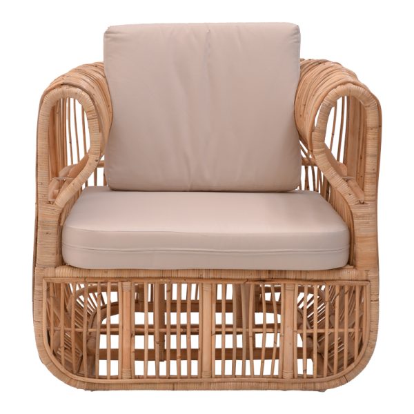 344 000008 3 2 Fajole armchair pakoworld natural color rattan-beige cushion 86x86x66cmBOHO CHIC > Chairs and Armchairs