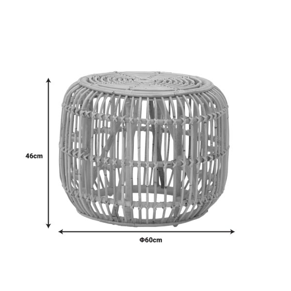 344 000010 4 3 Rajesty pakoworld stool rattan in natural color D60x46cmBOHO CHIC > Stools