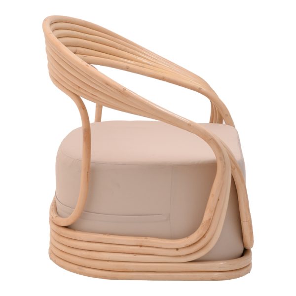 344 000012 2 2 Armchair Radictive pakoworld rattan in natural color with beige cushion 88x57x73cmBOHO CHIC > Chairs and Armchairs