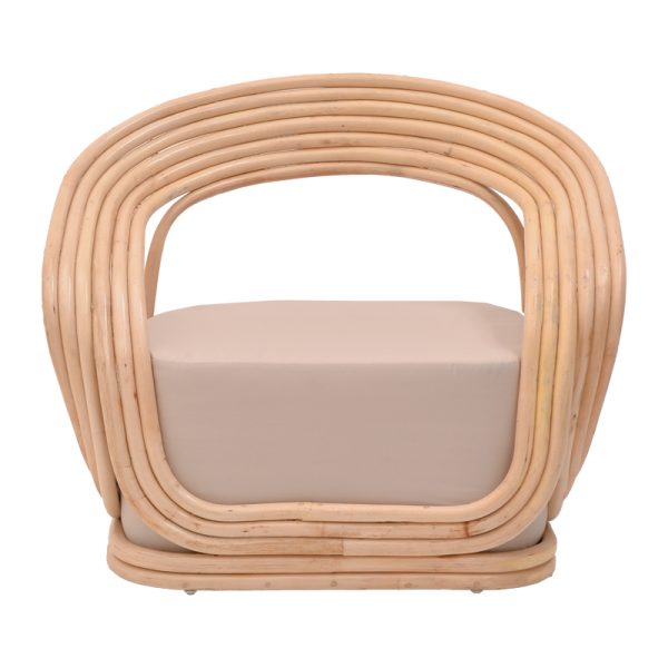 344 000012 3 2 Armchair Radictive pakoworld rattan in natural color with beige cushion 88x57x73cmBOHO CHIC > Chairs and Armchairs