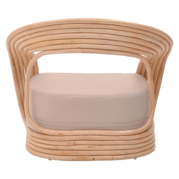 344 000012 4 2 Armchair Radictive pakoworld rattan in natural color with beige cushion 88x57x73cmBOHO CHIC > Chairs and Armchairs