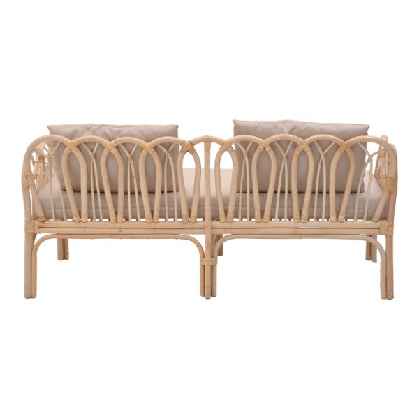 344 000015 3 9 Set of 2 pieces Ytrone-Siderty rattan in natural colorOutdoor furniture > Garden lounge sets