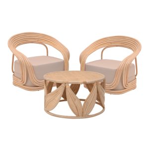 344 000016 5 Set of 3 pieces Radictive-Siderty rattan in natural colorOutdoor furniture > Garden lounge sets