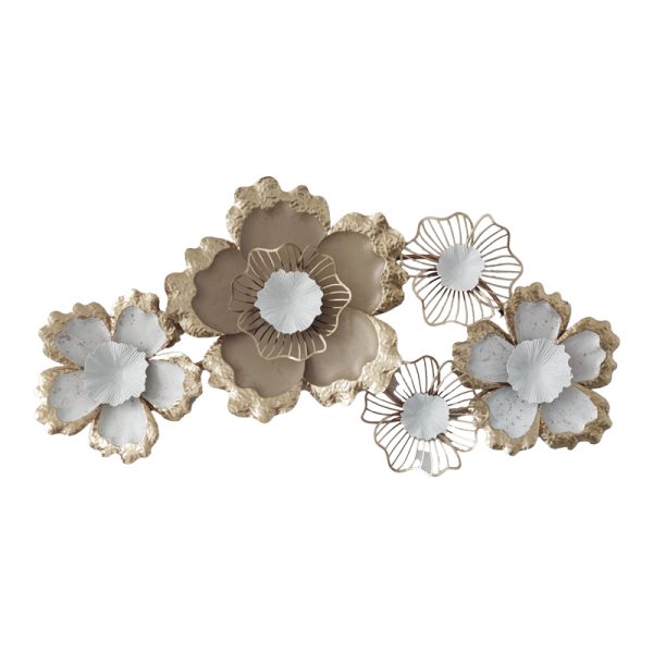 345 000003 3 Wall decoration Vogene Inart metal in golden-white shade 90.5x47x7cmDecoration > Decorations > Wall Decorations