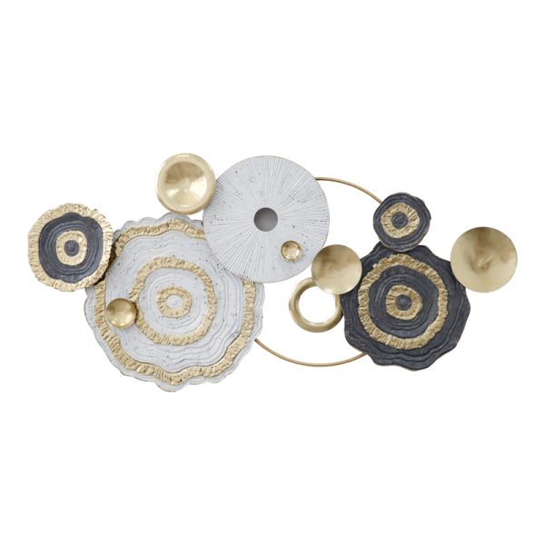 345 000004 7 Melin Inart metal wall decoration in gold-white-black shade 127.5x63x6cmDecoration > Decorations > Wall Decorations