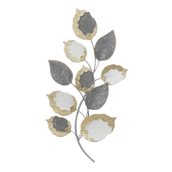 345 000006 6 Wall decoration Neone metal in gold-white-grey shade 47.5x89x6Decoration > Decorations > Wall Decorations