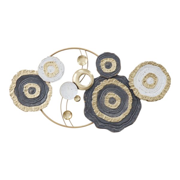 345 000007 2 Wall decoration Cirsus metal in gold-white-black shade 91x49x4Decoration > Decorations > Wall Decorations