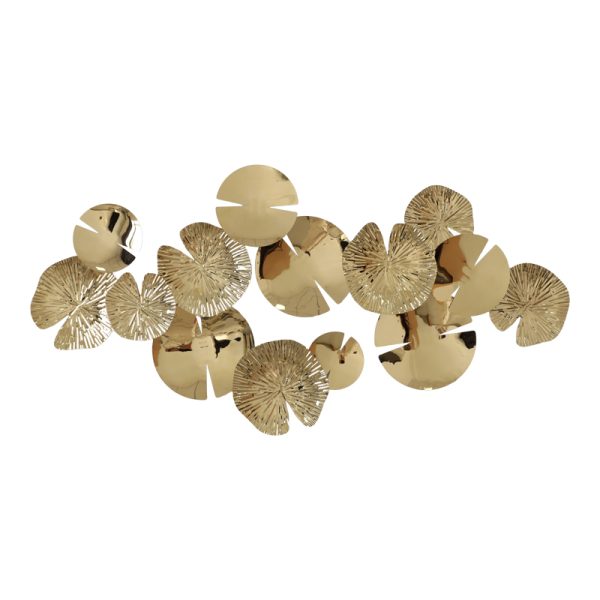 345 000009 3 Wall decoration Lily Inart metal in gold color 130x64,5x6Decoration > Decorations > Wall Decorations
