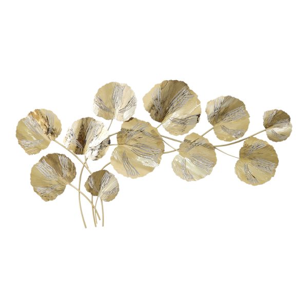 345 000010 3 Wall decoration Fleur Inart metal in gold 131x68.5x6cmDecoration > Decorations > Wall Decorations