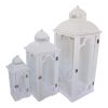 346 000006 2 Lantern Jannie Inart set of 3 aluminum in antic white shadeSPRING OFFERS
