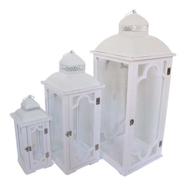 346 000006 2 Lantern Numie Inart set of 3 aluminum in white shadeSPRING OFFERS