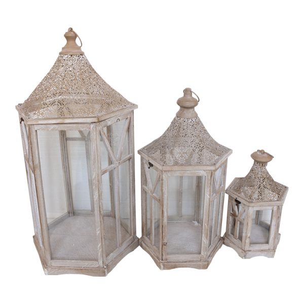 346 000011 4 Tally Inart lantern set of 3 aluminum in brown shadeSPRING OFFERS