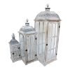346 000013 3 Lantern Jannie Inart set of 3 aluminum in antic white shadeHOT DEALS