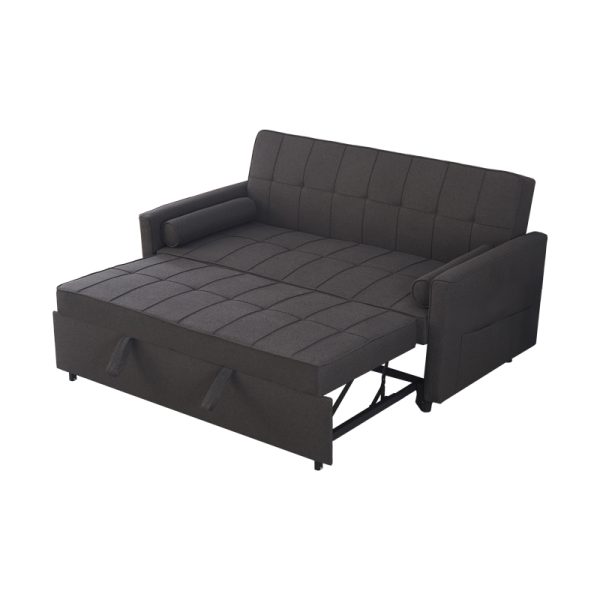 347 000001 3 3 Sofa-bed Jursy pakoworld charcoal fabric 170x91x90cmIndoor furniture > Sofas-bed