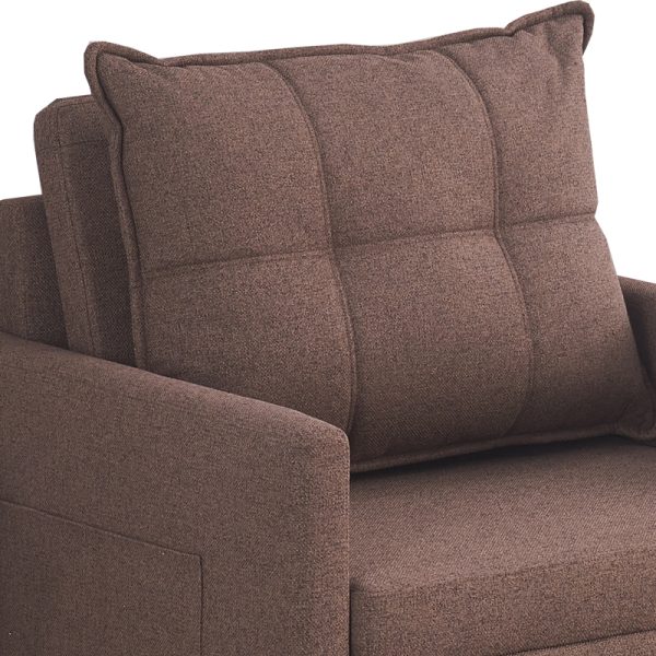 347 000007 3 2 Barzene armchair-bed pakoworld brown fabric 96x83x75cmIndoor furniture > Armchair bed