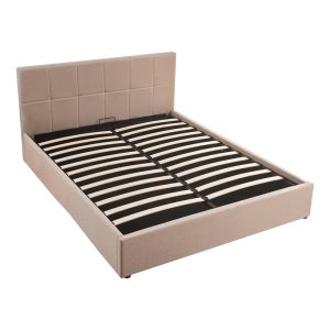 347 000011 3 5 Double bed with storage space Zamblene pakoworld beige fabric 160x200cmIndoor furniture > Beds