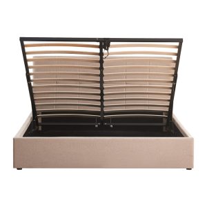 347 000011 4 5 Double bed with storage space Zamblene pakoworld beige fabric 160x200cmIndoor furniture > Beds