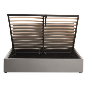 347 000012 3 6 Double bed with storage space Zamblene pakoworld gray velvet 160x200cmIndoor furniture > Beds