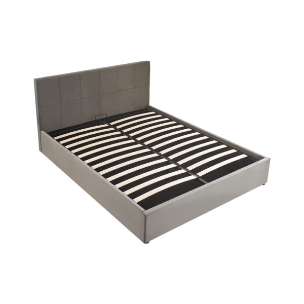 347 000012 4 6 Double bed with storage space Zamblene pakoworld gray velvet 160x200cmIndoor furniture > Beds