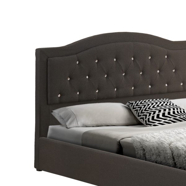 347 000013 4 2 Double bed with storage space Majore pakoworld anthracite fabric 160x200cmIndoor furniture > Beds