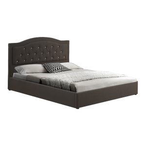 347 000013 5 Double bed with storage space Majore pakoworld anthracite fabric 160x200cmIndoor furniture > Beds
