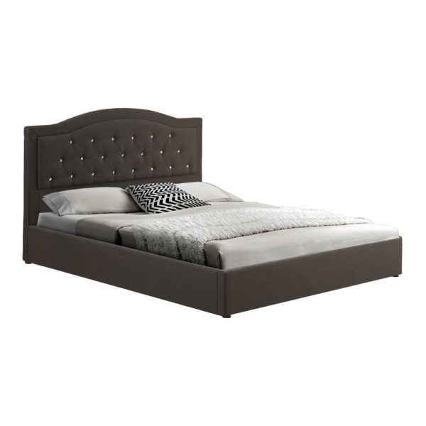 347 000013 5 Double bed with storage space Majore pakoworld anthracite fabric 160x200cmIndoor furniture > Beds