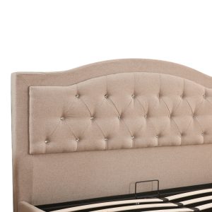 347 000014 4 5 Double bed with storage space Majore pakoworld beige fabric 160x200cmIndoor furniture > Beds
