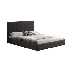 347 000015 11 Double bed with storage space Cankere pakoworld black pu 160x200cmIndoor furniture > Beds