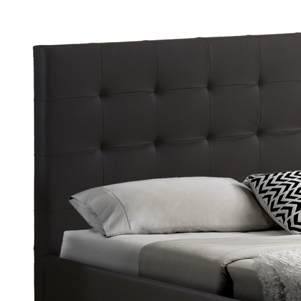 347 000015 4 8 Double bed with storage space Cankere pakoworld black pu 160x200cmIndoor furniture > Beds