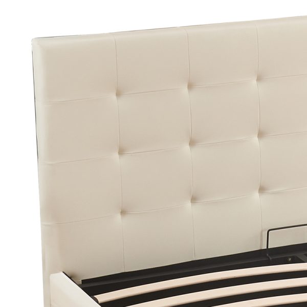 347 000016 4 5 Double bed with storage space Cankere pakoworld cream pu 160x200cmIndoor furniture > Beds