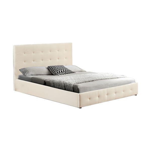 347 000016 8 Double bed with storage space Cankere pakoworld cream pu 160x200cmIndoor furniture > Beds