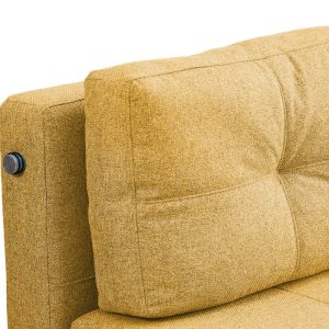 347 000017 3 1 Sofa-bed Hafrene pakoworld fabric in yellow color 151x94x71cmIndoor furniture > Sofas-bed