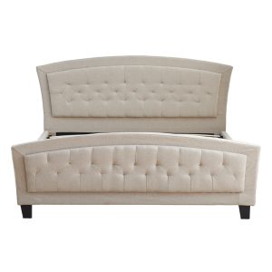 347 000019 2 3 Double bed Camaro pakoworld fabric in beige color 160x200cmIndoor furniture > Beds