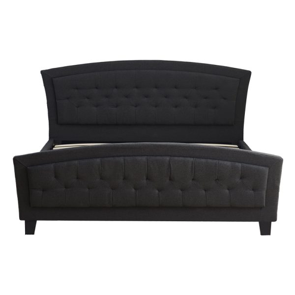 347 000021 2 1 Double bed Camaro pakoworld fabric in anthracite color 160x200cmIndoor furniture > Beds