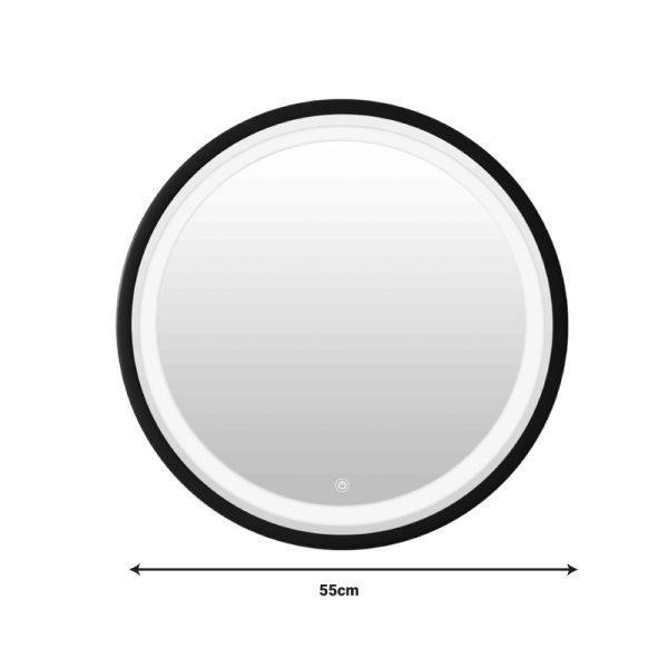 349 000003 3 9 Led mirror Goslyn Inart in black shade D55.4x4.5cmIndoor furniture > Home organization > Bathroom > Mirrors
