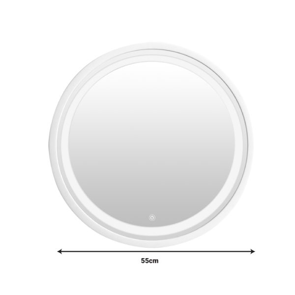 349 000004 3 9 Mirror Led Goslyn Inart in white shade D55.4x4.5cmIndoor furniture > Home organization > Bathroom > Mirrors