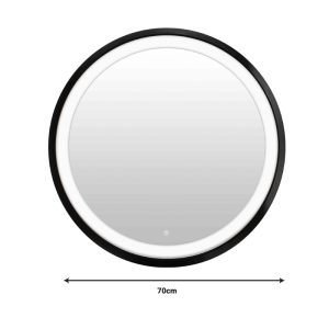 349 000006 3 9 Mirror Led Starli Inart in black shade D70x5.5cmIndoor furniture > Home organization > Bathroom > Mirrors