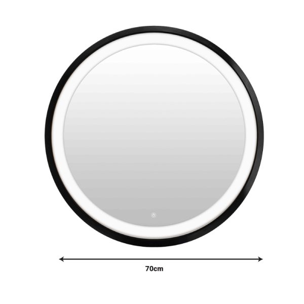 349 000006 3 9 Mirror Led Starli Inart in black shade D70x5.5cmIndoor furniture > Home organization > Bathroom > Mirrors